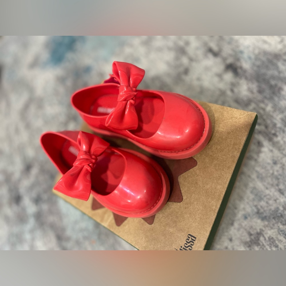 MINI MELISSA RED BOW SANDALS 8